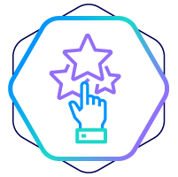 m�o sobre tr�s estrelas coloridas